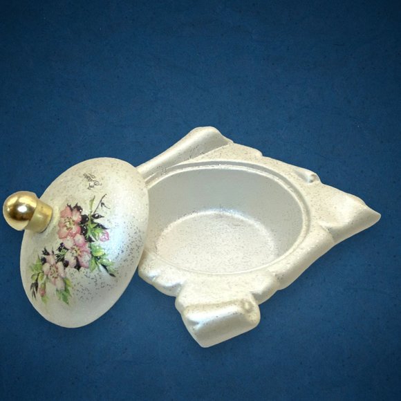 Vintage Berger Floral Trinket Jewelry Box Made in Italy Pearl Finish *read* - Picture 2 of 6